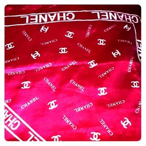 40" X 40" plum / pink silk Chanel scarf/ wrap.